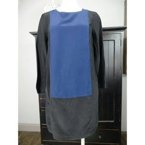 Madewell Silk 3/4 Sleeve Pockets Zip Shift Dress